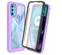 XINNI Funda para Motorola Moto G71 5G Antichoques 360 Grados con Protector de Pantalla Integrado Robusto Doble Cara Bumper Transparente Case Completa Carcasa, Morado Claro