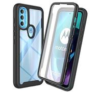 XINNI Funda para Motorola Moto G71 5G Antichoques 360 Grados con Protector de Pantalla Integrado Robusto Doble Cara Bumper Transparente Case Completa Carcasa, Negro