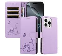 XINNI Funda para Motorola Moto G77, Mariposa Gato Relieve Cuero PU Billetera Cubierta, Violeta