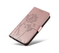XINNI Funda para OnePlus Nord 5, Mariposa Diente de León Relieve Cuero PU Billetera Cubierta, Oro Rosa