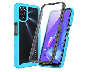 XINNI Funda para OPPO A52/A72/A92 Antichoques 360 Grados con Protector de Pantalla Integrado Robusto Doble Cara Bumper Transparente Case Completa Carcasa, Azul Claro