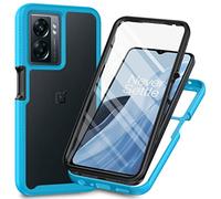 XINNI Funda para OPPO A57 4G 2022/Oppo A57S/A77 5G Antichoques 360 Grados con Protector de Pantalla Integrado Robusto Doble Cara Bumper Transparente Case Completa Carcasa, Azul Claro