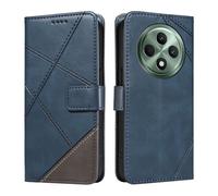 XINNI Funda para OPPO Reno 12F 5G, PU/TPU Cuero Magnético Estuche Protector Anti-caída Caso del Tirón Cover, Azul