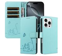 XINNI Funda para OPPO Reno 15F, Mariposa Gato Relieve Cuero PU Billetera Cubierta, Verde