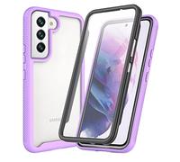 XINNI Funda para Samsung Galaxy S22 5G Antichoques 360 Grados con Protector de Pantalla Integrado Robusto Doble Cara Bumper Transparente Case Completa Carcasa, Morado Claro