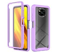 XINNI Funda para Xiaomi Poco X3 Pro/Poco X3 NFC Antichoques 360 Grados con Protector de Pantalla Integrado Robusto Doble Cara Bumper Transparente Case Completa Carcasa, Morado Claro