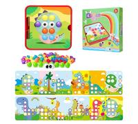 XINNIAN Mosaicos Infantiles,Juguetes Montessori de Colores Mosaico Niños Juegos Educativos para Niños,Juego Preescolar a Partir de 2 3 4 5 6 Años,Regalos Mosaico Manualidades para Niñas Niños