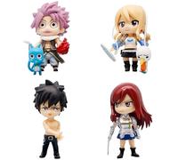 Xinnice 4PCS Anime Figura Erza Scarlet Figura de Acción Modelo Lucy Heartfilia Figura Natsu Dragneel Decoración Regalo para los fans del anime PVC 10 cm