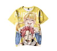Xinnice Camiseta Fairy Tail Unisex Natsu Dragneel/Lucy Heartfilia con estampado de anime de manga corta Figuras de anime Oversize para hombres y mujeres, XXS-4XL, Tipo 4., L