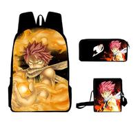 Xinnice Fairy Tail Anime Mochila de 3 piezas, Natsu Dragneel/Lucy Heartfilia Mochila escolar + Estuche + Bolso Bandolera, Anime Backpack Set para Niñas Mujer, Tipo 12, 30x13x40cm