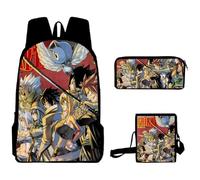 Xinnice Fairy Tail Anime Mochila de 3 piezas, Natsu Dragneel/Lucy Heartfilia Mochila escolar + Estuche + Bolso Bandolera, Anime Backpack Set para Niñas Mujer, Tipo 5., 30x13x40cm