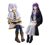 Xinnice Frieren: Beyond Journey's End Aciton Figura Anime Frieren & Fern Figura Sentada Modelo PVC Dibujos Animados Chica Estatua Regalos de Cumpleaños, Coleccionables