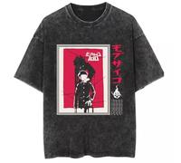 Xinnice Mob Psycho 100 T-shirt Kageyama Shigeo/Reigen Arataka Anime Print Manga Corta Porosidad Suelta Sudadera Oversize Fashion Tops para Adolescentes Niños y Niñas