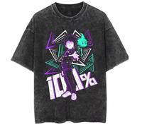 Xinnice Mob Psycho 100 T-shirt Kageyama Shigeo/Reigen Arataka Anime Print Manga Corta Porosidad Suelta Sudadera Oversize Fashion Tops para Adolescentes Niños y Niñas