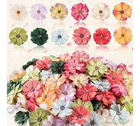 Xinnun 120 Cabezas de Flores Artificiales para Manualidades, pequeñas Margaritas de Seda, Adornos de Flores Artificiales de 1.5 Pulgadas, Mini Flores sintéticas Surtidas, Corona de Bricolaje para