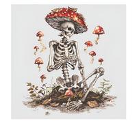 Xinpinzhou Kit Punto de Cruz con Hilos y Tela Impresa Champiñón, Cuadros en Cross Stitch Embroidery Bordar Punto de Cruz Kit Bordado Completo Esquemas para Principiantes Patrones Contado