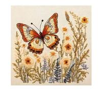 Xinpinzhou Kit Punto de Cruz con Hilos y Tela Impresa Mariposa, Cuadros en Cross Stitch Embroidery Bordar Punto de Cruz Kit Bordado Completo Esquemas para Principiantes Patrones Contado