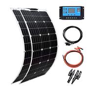 XINPUGUANG 200w Panel Solar Kit 2pcs 100W Flexible Fotovoltio Módulo Mono PERC 20A Controlador para autocaravana, barco, automóvil, caravana, carga de batería de 12v (200)