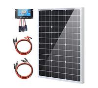 XINPUGUANG kit solar 50W 12v fuera de la red, Panel Solar monocristalino 50 vatios, controlador solar 10A 12V/24V, Ideal para camping, caravana, barco, autocaravana, casa (50)