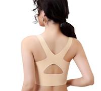 xinrishe Sujetador De Elevación Potente con Hebilla Lateral Cruzada Frontal para Mujer, Bralette De Corrección De Postura De Espalda, Bras De Compresión De Doble Soporte (Color : Skin, Size : M)