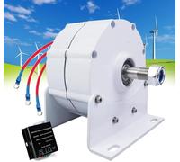 XINRISHENG Generador de turbina eólica 600RPM 12000W 12V / 24V / 48V Generador de imanes permanentes de CA trifásico sin Engranajes con Base,12V