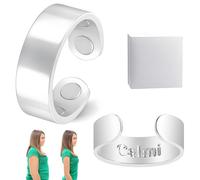 xinrongda 2 anillos magnéticos para mujeres y hombres, anillos magnéticos ajustables Cal-mi para reducir la ansiedad, mejor sueño, mejora el general, Aluminio, Sin piedras preciosas