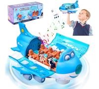 xinrongda Avión de Juguete de Rotación de 360° con Luces Intermitentes, Música y Sonido de Avión, Juegos y Juguetes Niños Educativos, Regalo para Niños y Niñas Mayores 3 Años (Azul)