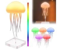Xinrongda Lampara de LED con Forma de Medusa, USB Rechargeable 2 Modos, Danzantes Tentáculos para Decoración de Casa o Oficina