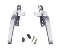 XINRUI Par de manijas bloqueo para ventanas abatibles, palancas repuesto aleación zinc izquierda y derecha con tornillos para apertura hacia afuera, color gris plateado