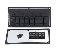 XinrZythrop Panel de interruptores de 8 Gang con Protector contra sobrecarga, Panel de interruptores basculantes pre cableado de 12 V, Interruptor de Control Impermeable de aleación de alumini