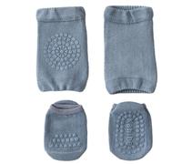 Xinsheinelry 1 juego de calcetines antideslizantes y protectores de rodilla para niños pequeños, rodilleras, tela de algodón suave y transpirable para aprender a caminar de forma segura, azul, S