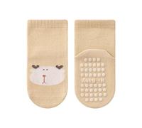 Xinsheinelry 1 par de calcetines antideslizantes para bebé, suaves y cómodos, para aprender a caminar, calcetines con dibujos animados para bebé, amarillo, L