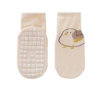 Xinsheinelry 1 par de calcetines para niños, diseño de dibujos animados, agarre fuerte, antideslizante, para el hogar o jardín de infantes, para bebé, Color albaricoque leche, M