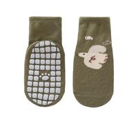 Xinsheinelry 1 par de calcetines para niños, diseño de dibujos animados, agarre fuerte, antideslizante, para el hogar o jardín de infantes, para bebé, Pasto Verde, M