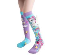Xinsheinelry 1 par de calcetines para niños, tela suave y transpirable, tubo largo, elástico, diseño de dibujos animados, para aventuras diarias, C, Altoa única