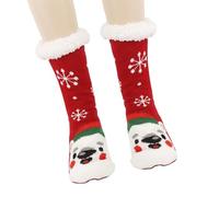 Xinsheinelry 1 par de calcetines térmicos de maternidad de invierno con estampado de dibujos animados puños elásticos para mujeres embarazadas, calzado para clima frío, calcetines de embarazo, rojo y