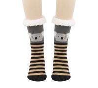Xinsheinelry 1 par de calcetines térmicos de maternidad de invierno con estampado de dibujos animados puños elásticos para mujeres embarazadas, calzado para clima frío, calcetines de embarazo, gris y