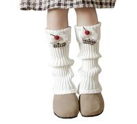 Xinsheinelry 1 par de calentadores de piernas para niños, calcetines de punto suave y cálido, mangas para invierno, actividades al aire libre, clima frío, manga para piernas para niños, blanco, Talla