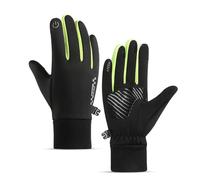 Xinsheinelry 1 par de guantes de invierno para niños con forro polar suave para deportes al aire libre, ciclismo, esquí, guantes de actividad al aire libre, verde, 5 to 9 Y