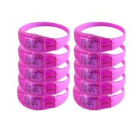 Xinsheinelry 10 pulseras coloridas LED brillantes para entretenimiento nocturno, pulseras de silicona para espectáculo de luz, elegante accesorio de fiesta, pulseras de fiesta de cumpleaños, One Size