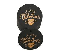 Xinsheinelry 100 colgantes redondos de corazón para regalos y decoraciones del día de San Valentín, etiquetas de cartulina, estampado en caliente, tarjetas de mensaje de amor