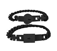 Xinsheinelry 2X Exquisito candado de corazón de Amante para Pulsera de Llave, Pulseras de Pareja con candado para brazaletes de Llave, joyería de Acero Inoxidable para Pulsera Wo Punk