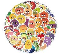 Xinsheinelry 50 Pegatinas De Recompensa Fruta Dibujos Animados para Niños Incentivos Aprendizaje Calcomanías Impermeables PVC Calcomanías Protección contra Arañazos