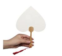 Xinsheinelry Abanico de papel de arroz chino con borlas, redondo, bricolaje, baile, blanco, decorativo, graffitis, pintura a mano, suministros de exposición