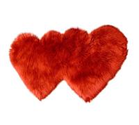 Xinsheinelry Alfombras Amor Doble Forma de Corazón Fluffys Alfombras de Piso Chica Peluches Silla de Color Sólido Funda de Sofá Dormitorio Decoración del Hogar Alfombras Dobles en Forma de Corazón