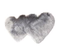 Xinsheinelry Alfombras Amor Doble Forma de Corazón Fluffys Alfombras de Piso Chica Peluches Silla de Color Sólido Funda de Sofá Dormitorio Decoración del Hogar Alfombras Dobles en Forma de Corazón