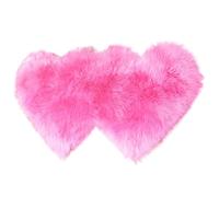 Xinsheinelry Alfombras Amor Doble Forma de Corazón Fluffys Alfombras de Piso Chica Peluches Silla de Color Sólido Funda de Sofá Dormitorio Decoración del Hogar Alfombras Dobles en Forma de Corazón