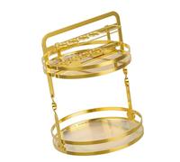 Xinsheinelry Almacenamiento de Belleza Giratorio de Grado con portaescobillas y Gancho para joyería Espacio de Doble Capa para cosméticos Cuidado de la Piel Elegante planificador de Maquillaje