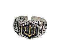 Xinsheinelry Anillos ajustables inspirados en el Dios del Mar Antiguo, diseños retro, joyería de aleación para hombre, anillos de boda, One Size, como se describe, como se describe