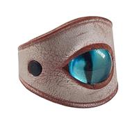 Xinsheinelry Anillos de cuero azul contra el mal de ojo, tamaño ajustable, accesorios de joyería de moda para hombres y mujeres, anillos azules contra el mal de ojo